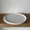 Elegancka Tacka Ozdobna, Podstawka z Ryflami